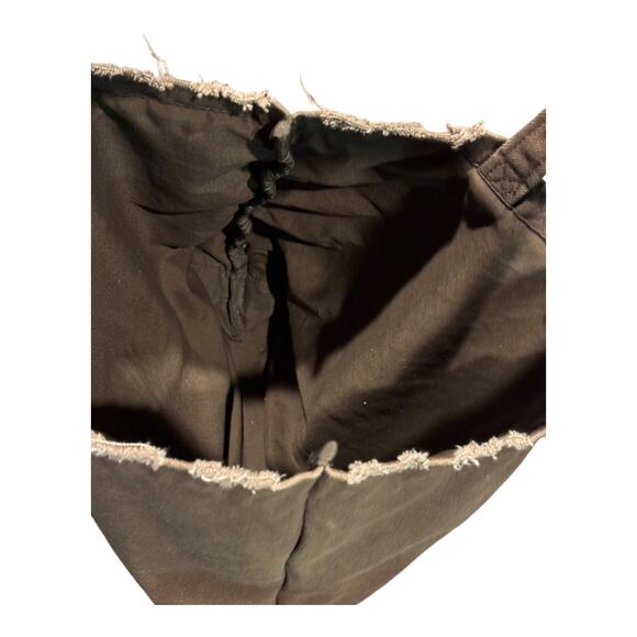 Urban Outfitters Smile Patch Distressed Canvas Brown Tote Bag - Picture 12 of 12